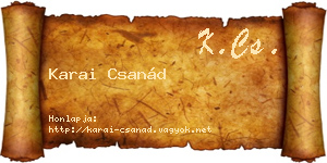 Karai Csanád névjegykártya